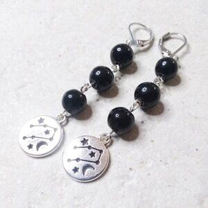 Star Charts! Astral Travel! Interstellar Flights! Moon & Stars Dangle Earrings!